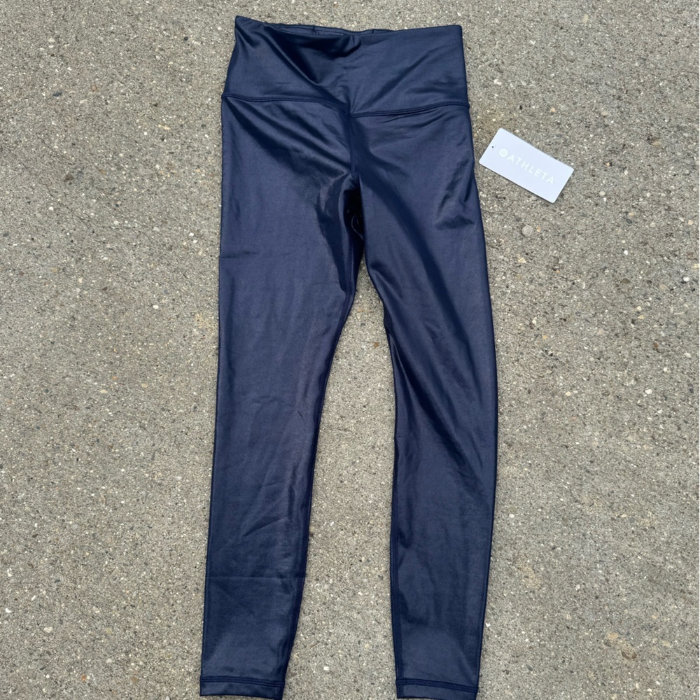 Athleta elevation shine Navy Leggings small - Picture 2 of 3